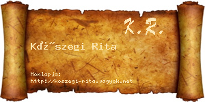 Kőszegi Rita névjegykártya