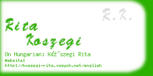 rita koszegi business card